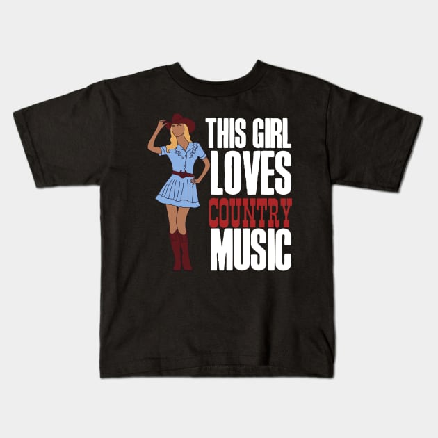 This girl loves country music! Kids T-Shirt by HROC Gear & Apparel